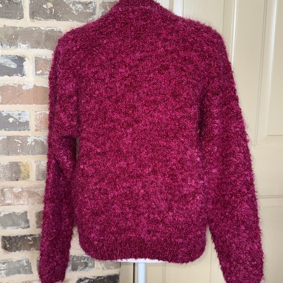 Clifford & Wills Mohair Cranberry Aubergine Cardigan Fuzzy Marled Boucle - Picture 5 of 13